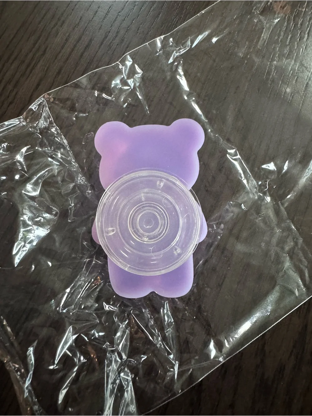 BRAND NEW Iridescent Resin Bear Phone Grip - Purple